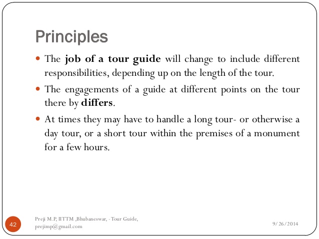 Principles and ethics of tour guiding pdf